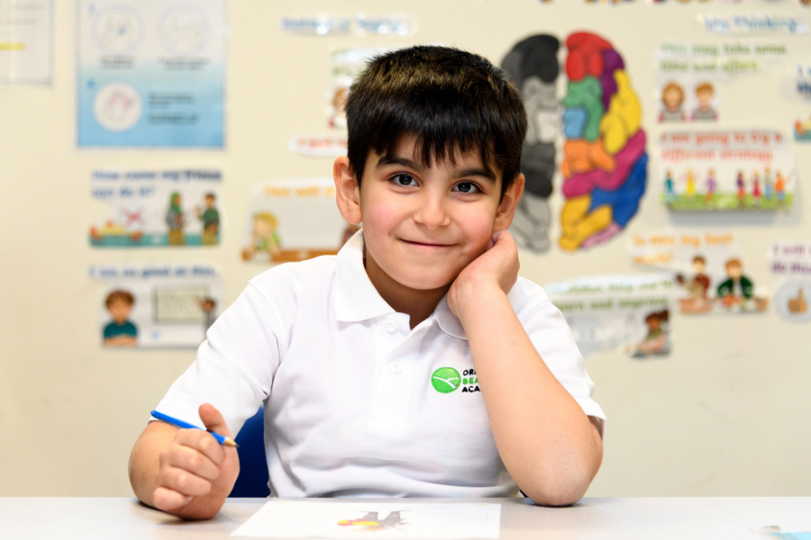 Beachcroft pupil in class